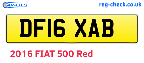 DF16XAB are the vehicle registration plates.