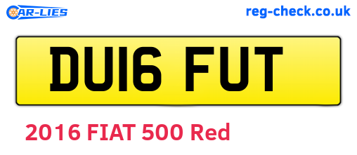 DU16FUT are the vehicle registration plates.