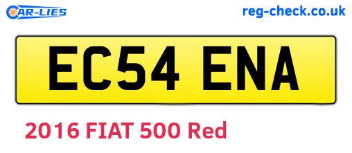EC54ENA are the vehicle registration plates.