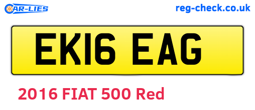 EK16EAG are the vehicle registration plates.