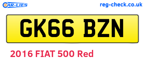 GK66BZN are the vehicle registration plates.