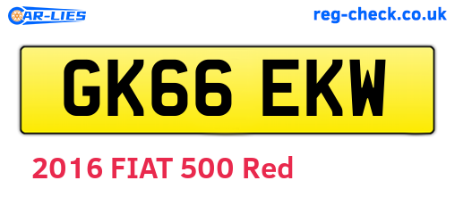 GK66EKW are the vehicle registration plates.