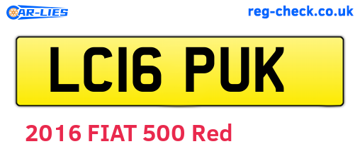 LC16PUK are the vehicle registration plates.
