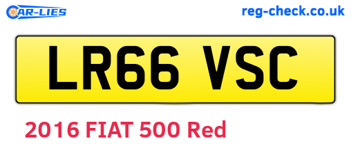 LR66VSC are the vehicle registration plates.