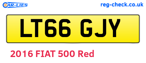 LT66GJY are the vehicle registration plates.