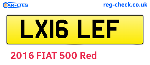 LX16LEF are the vehicle registration plates.
