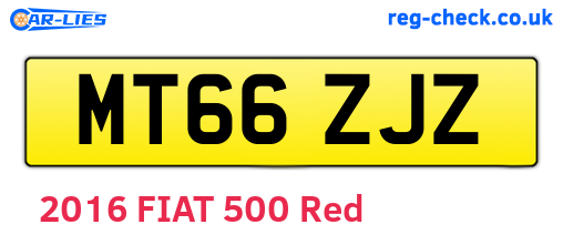 MT66ZJZ are the vehicle registration plates.