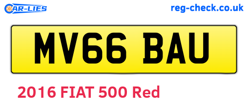 MV66BAU are the vehicle registration plates.