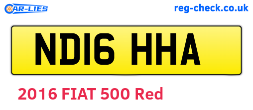 ND16HHA are the vehicle registration plates.