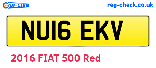 NU16EKV are the vehicle registration plates.