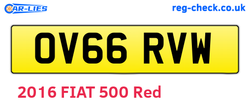 OV66RVW are the vehicle registration plates.
