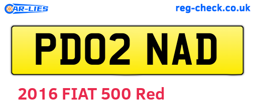 PD02NAD are the vehicle registration plates.