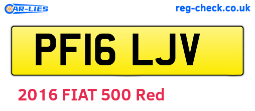 PF16LJV are the vehicle registration plates.