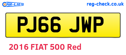 PJ66JWP are the vehicle registration plates.