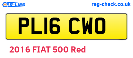 PL16CWO are the vehicle registration plates.