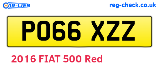 PO66XZZ are the vehicle registration plates.