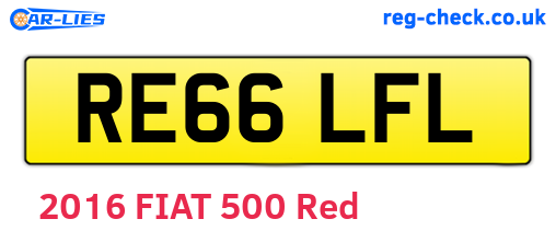 RE66LFL are the vehicle registration plates.