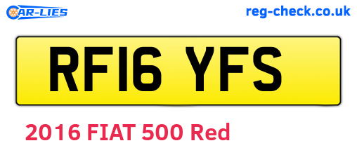 RF16YFS are the vehicle registration plates.