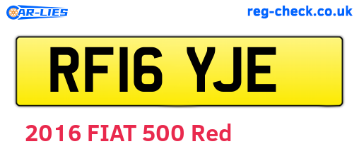 RF16YJE are the vehicle registration plates.