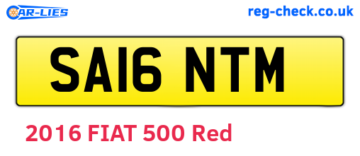 SA16NTM are the vehicle registration plates.