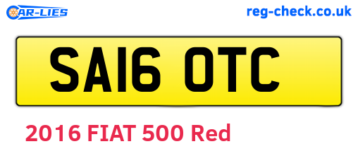 SA16OTC are the vehicle registration plates.