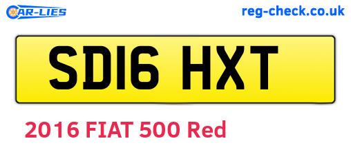 SD16HXT are the vehicle registration plates.
