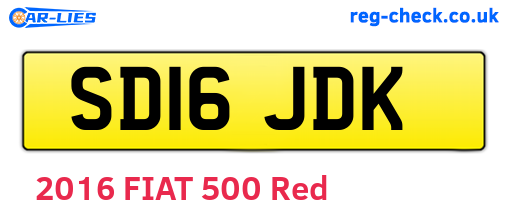 SD16JDK are the vehicle registration plates.