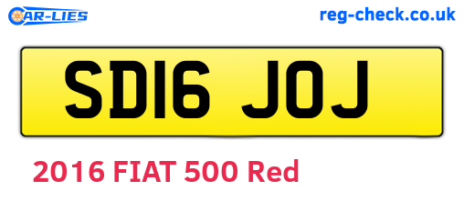 SD16JOJ are the vehicle registration plates.