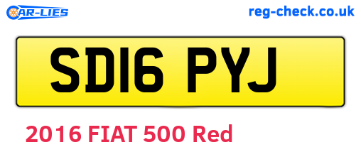SD16PYJ are the vehicle registration plates.
