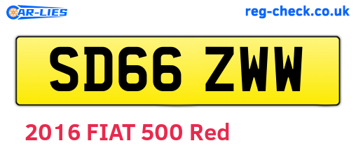 SD66ZWW are the vehicle registration plates.