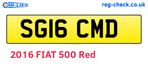SG16CMD are the vehicle registration plates.