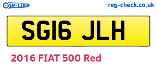 SG16JLH are the vehicle registration plates.