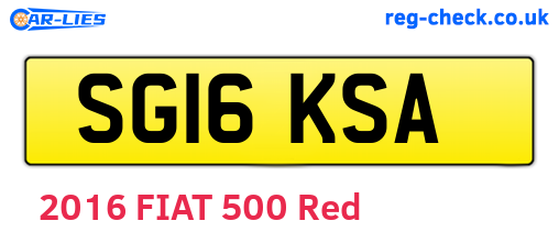 SG16KSA are the vehicle registration plates.
