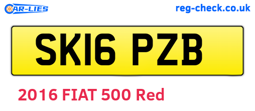 SK16PZB are the vehicle registration plates.
