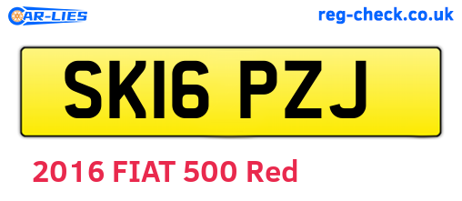 SK16PZJ are the vehicle registration plates.