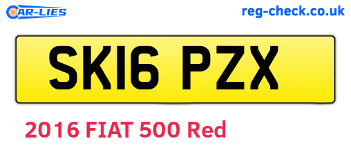 SK16PZX are the vehicle registration plates.