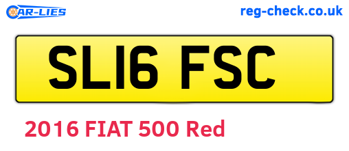 SL16FSC are the vehicle registration plates.