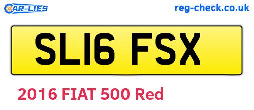 SL16FSX are the vehicle registration plates.