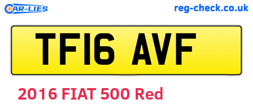 TF16AVF are the vehicle registration plates.