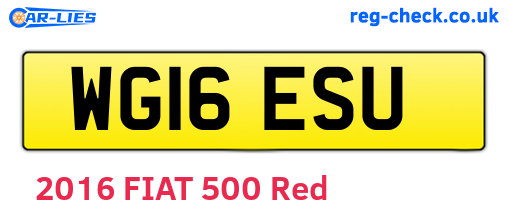 WG16ESU are the vehicle registration plates.