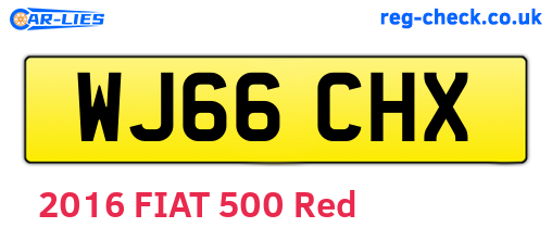 WJ66CHX are the vehicle registration plates.