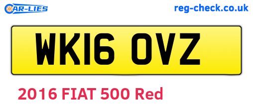 WK16OVZ are the vehicle registration plates.