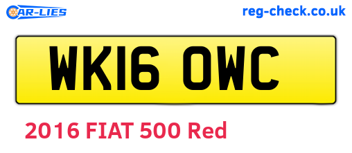 WK16OWC are the vehicle registration plates.