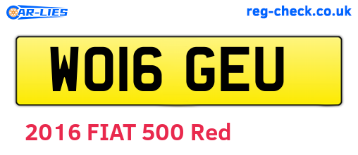 WO16GEU are the vehicle registration plates.