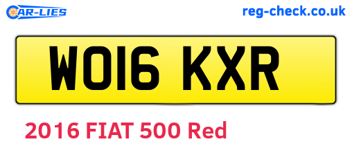 WO16KXR are the vehicle registration plates.