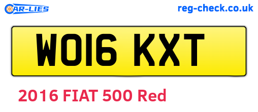 WO16KXT are the vehicle registration plates.