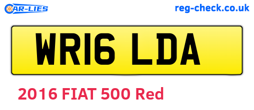 WR16LDA are the vehicle registration plates.