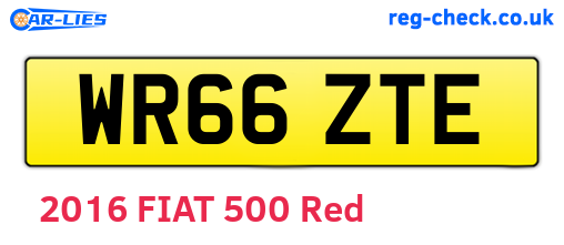 WR66ZTE are the vehicle registration plates.