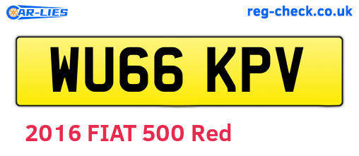 WU66KPV are the vehicle registration plates.