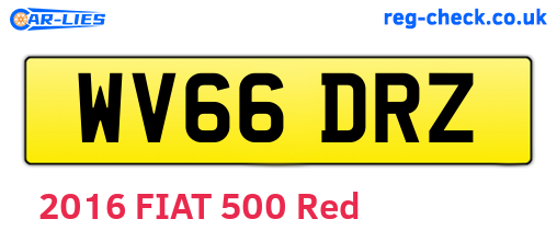 WV66DRZ are the vehicle registration plates.